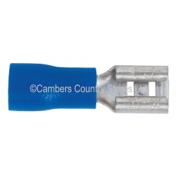Sealey Terminals 100 Pack Push On 4.8mm Female Blue